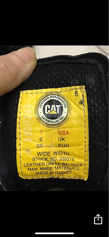39 Beden CAT 39 siyah bot