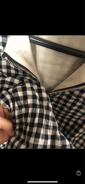 Zara ekoseli astarlı ceket - Görsel 6