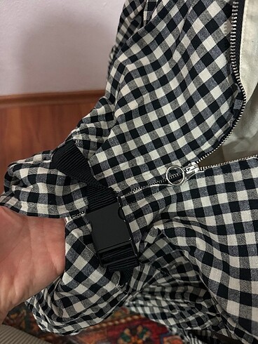 Zara ekoseli astarlı ceket - Görsel 8