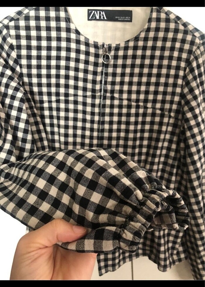 Zara ekoseli astarlı ceket - Görsel 3