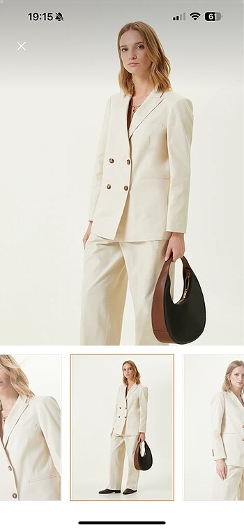 xs Beden Network taş rengi kruvaze blazer ceket