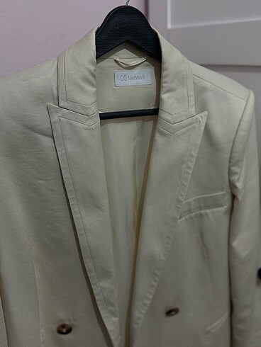 Network taş rengi kruvaze blazer ceket - Görsel 8