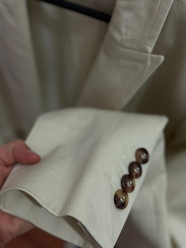 Network taş rengi kruvaze blazer ceket - Görsel 12