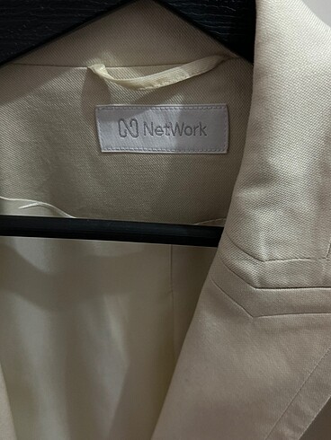 Network taş rengi kruvaze blazer ceket - Görsel 11