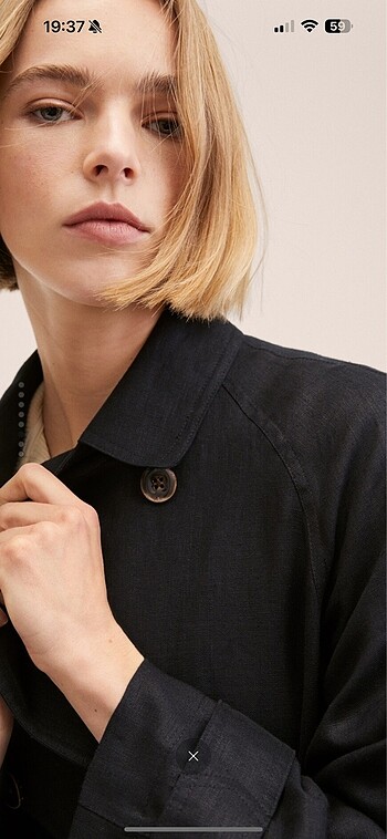 Mango 0 keten trençkot - Görsel 7