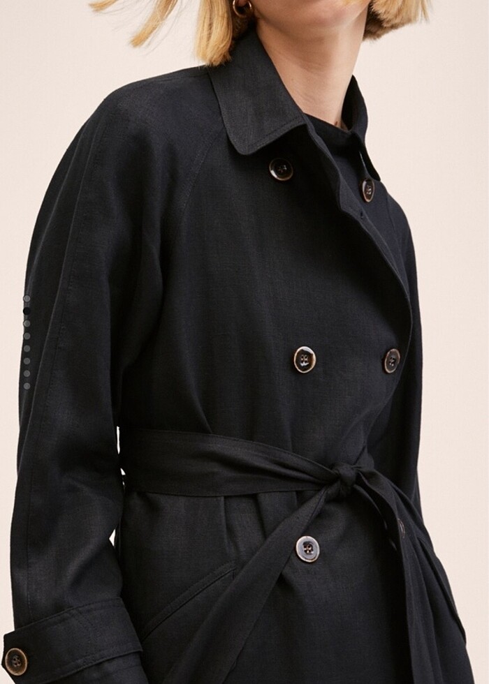 Mango 0 keten trençkot - Görsel 3