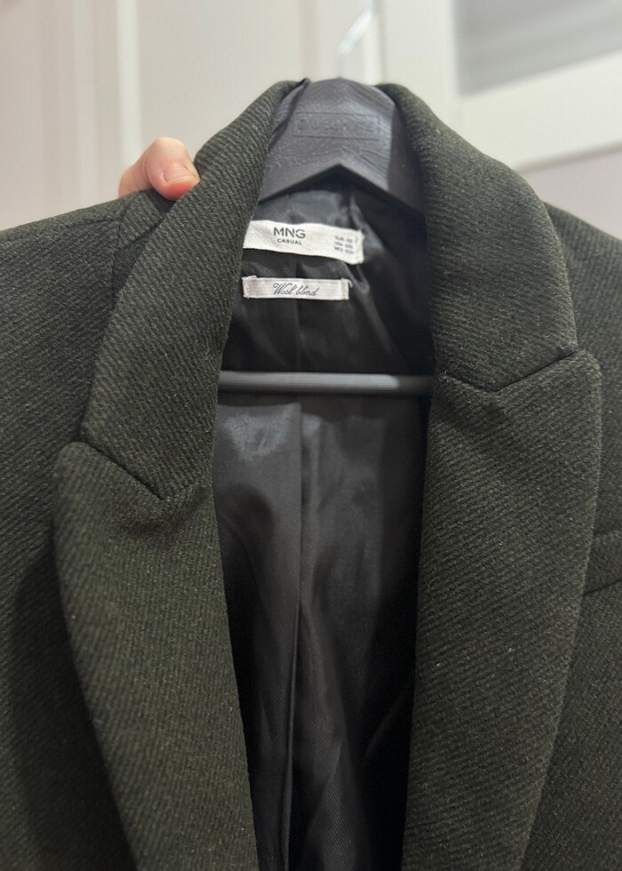 Mango yünlü kruvaze kaban - Görsel 2