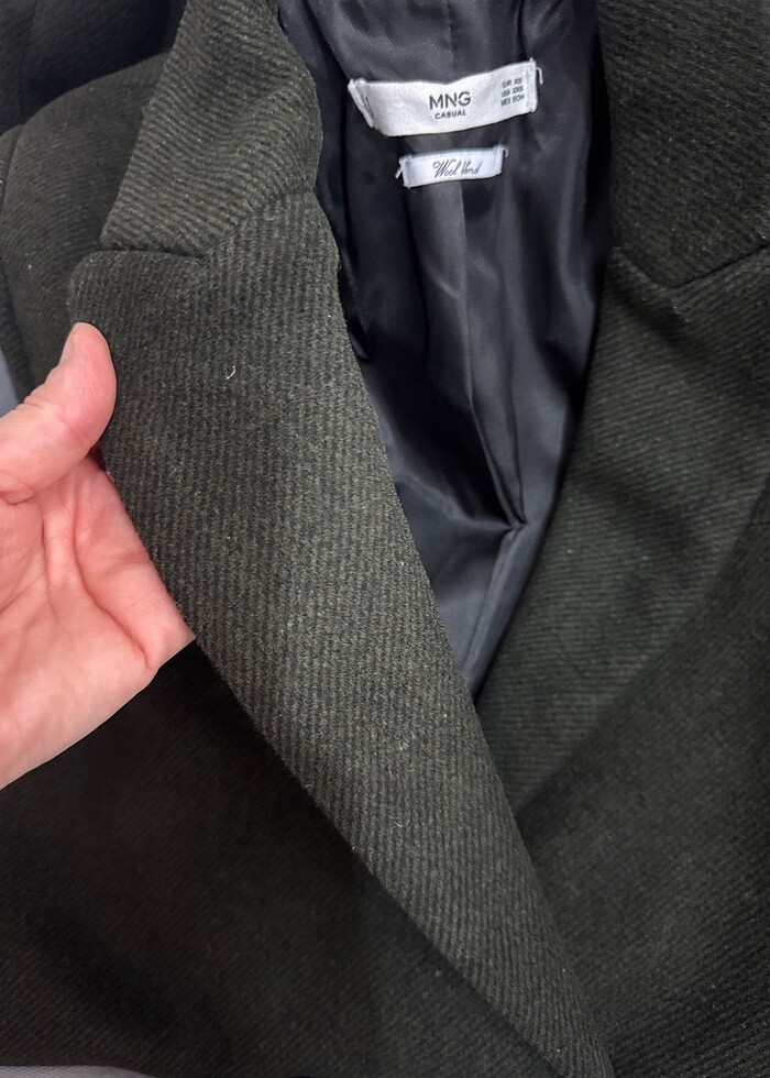 Mango yünlü kruvaze kaban - Görsel 5