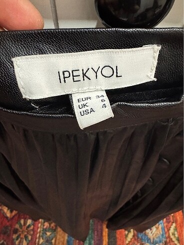 ipekyol İpekyol deri piliseli etek