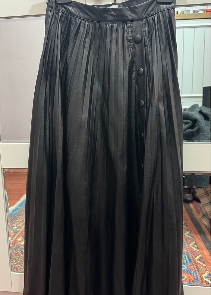 İpekyol deri piliseli etek - Görsel 5