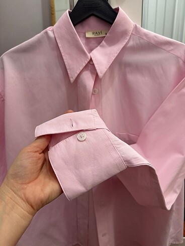 Pamuklu pembe gömlek - Görsel 5