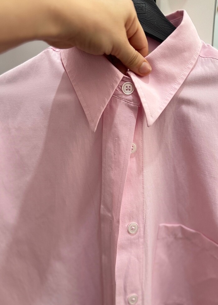 Pamuklu pembe gömlek - Görsel 4