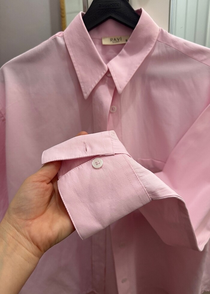 Pamuklu pembe gömlek - Görsel 5