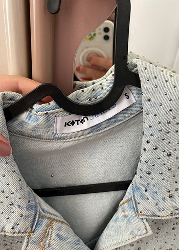 s Beden 700 tlNakışlı buz mavisi taşlı Kadın Kot Ceket