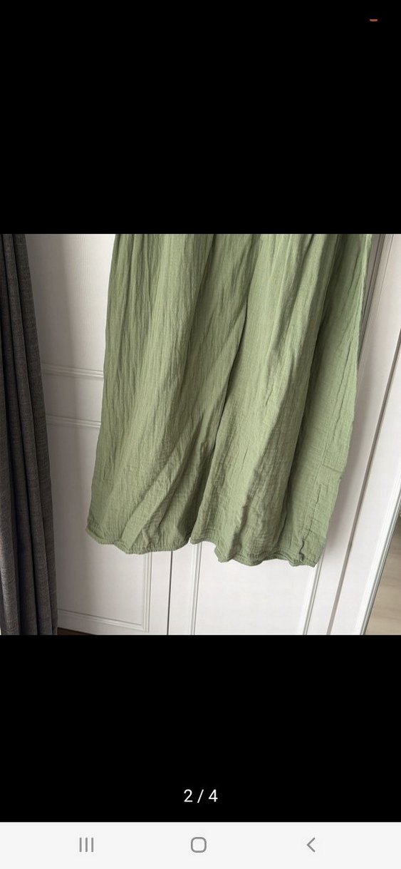 Düğmeli Uzun Kesim Bohem muslinelbisr - Görsel 4