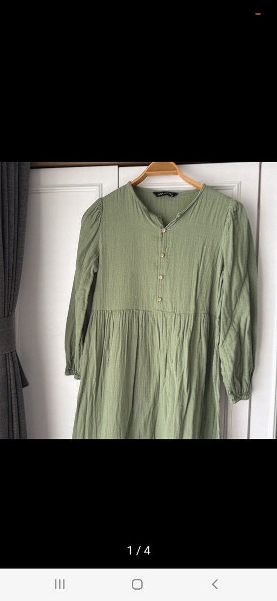 Düğmeli Uzun Kesim Bohem muslinelbisr - Görsel 3