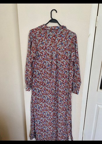 Çiçek Desenli Uzun Kollu Bohem Elbise - Görsel 6