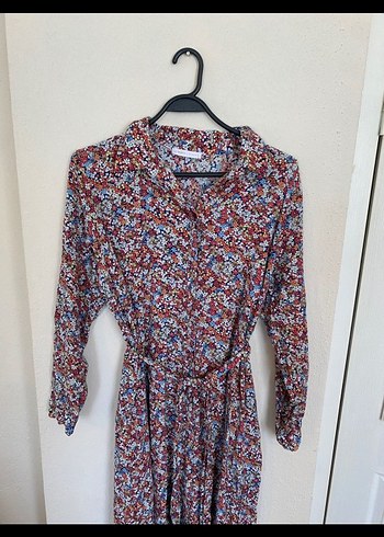 Çiçek Desenli Uzun Kollu Bohem Elbise - Görsel 2