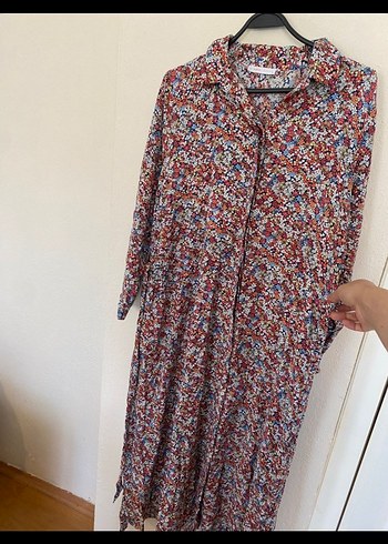 Çiçek Desenli Uzun Kollu Bohem Elbise - Görsel 5