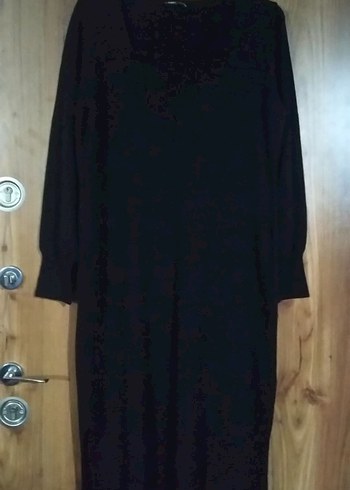 Siyah Uzun Kollu Kadın Triko Elbise - Görsel 4