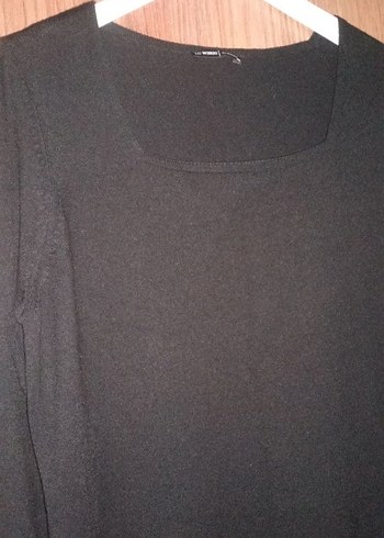 Siyah Uzun Kollu Kadın Triko Elbise - Görsel 2