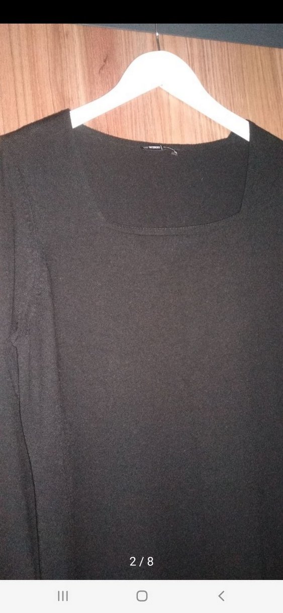 Siyah Uzun Kollu Kadın Triko Elbise - Görsel 2