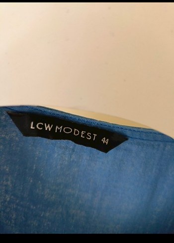 Lcwakiki mavi Keten Uzun Düğmeli Elbise - Görsel 5