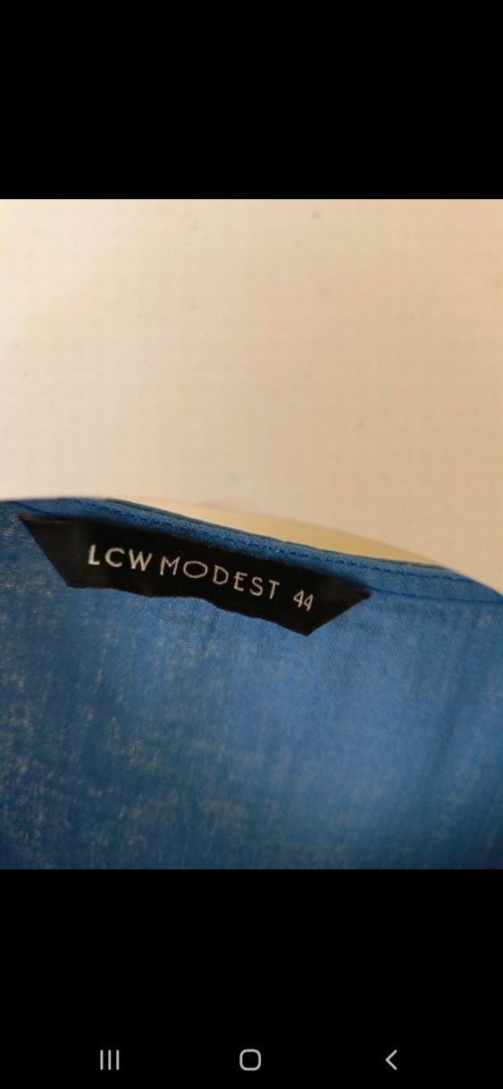 Lcwakiki mavi Keten Uzun Düğmeli Elbise - Görsel 5