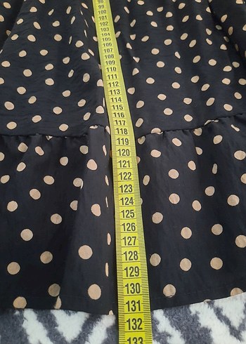 Lcwakiki Uzun Kollu Siyah Puantiyeli Uzun Elbise - Görsel 5