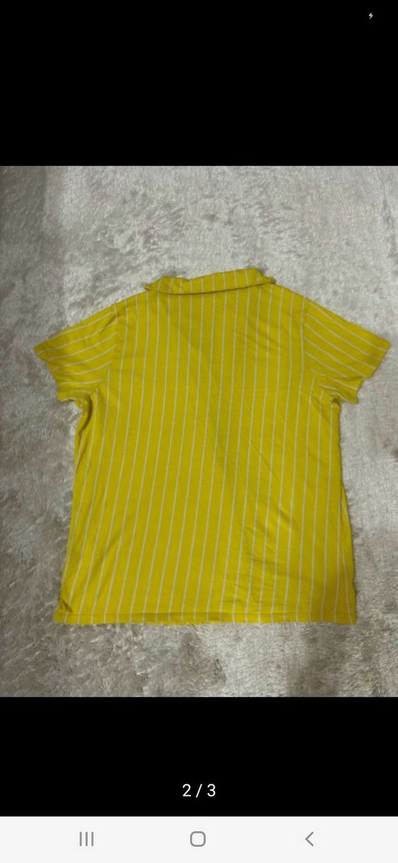 Sarı Düğmeli Kısa Kollu pijama ustu - Görsel 2