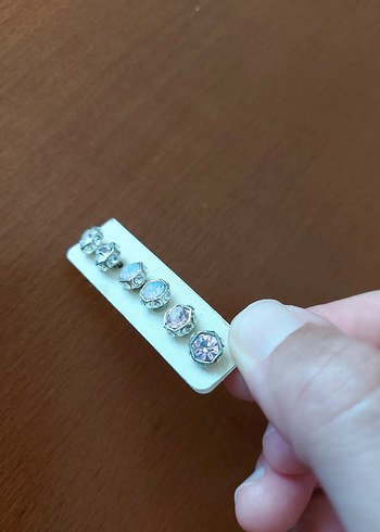 Mini taşlı Bohem Küpe Seti - Görsel 4