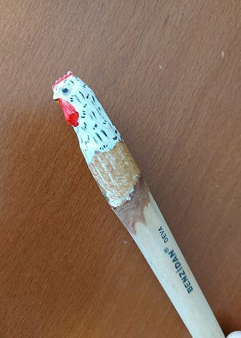 Tavuk Figürlü Beyaz Kalem - Görsel 5