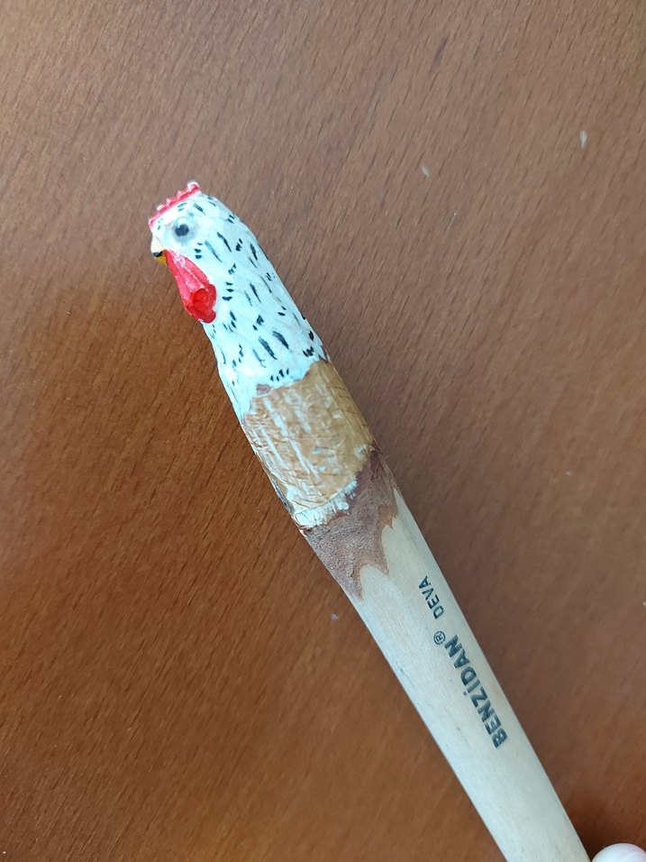 Tavuk Figürlü Beyaz Kalem - Görsel 5