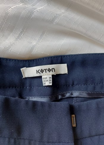 koton dökümlü kumaş pantolon - Görsel 3