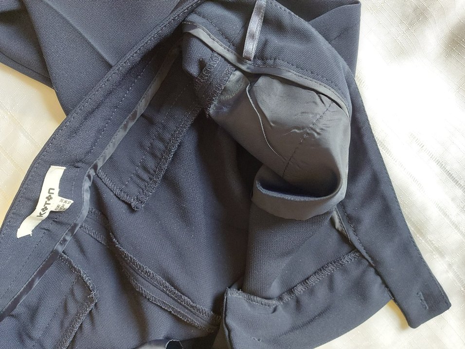 koton dökümlü kumaş pantolon - Görsel 5