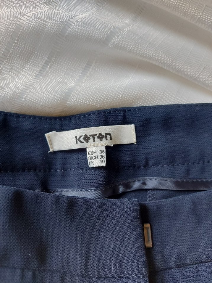 koton dökümlü kumaş pantolon - Görsel 3