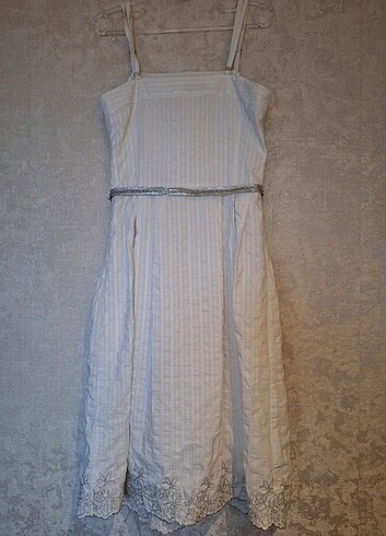 İpekyol gümüş işlemeli şık diz altı elbise - Görsel 6