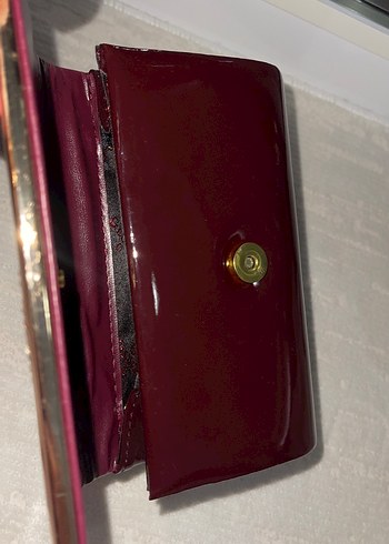 Bordo Parlak Deri Kadın Portföy Çanta - Görsel 4