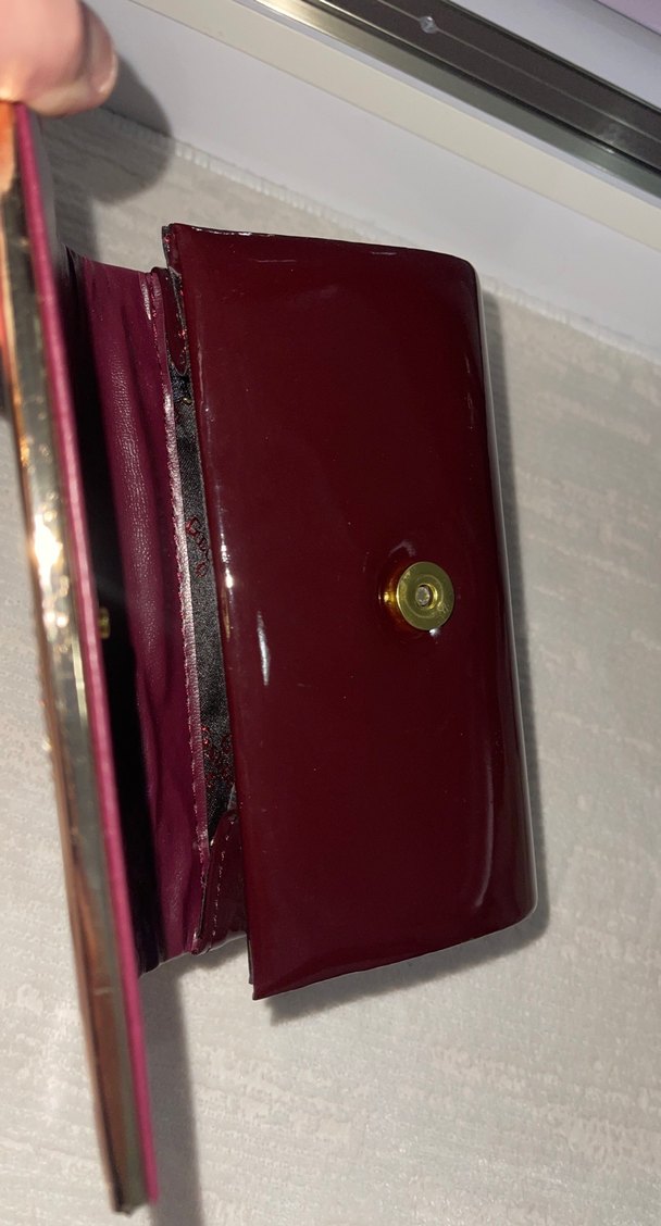 Bordo Parlak Deri Kadın Portföy Çanta - Görsel 4