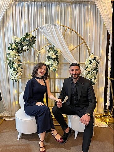 s Beden lacivert Renk Tek kol elbise