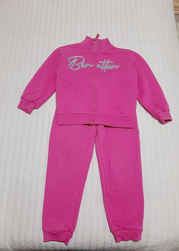 Kız Çocuk Pembe Fermuarlı Eşofman Takımı