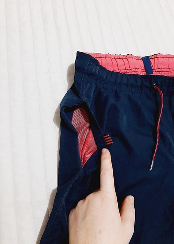 Erkek Mavi Mini Rahat Kesim deniz Şortu - Görsel 3