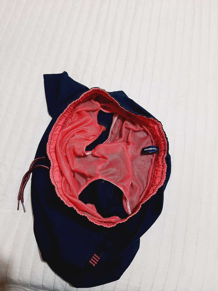 Erkek Mavi Mini Rahat Kesim deniz Şortu - Görsel 5