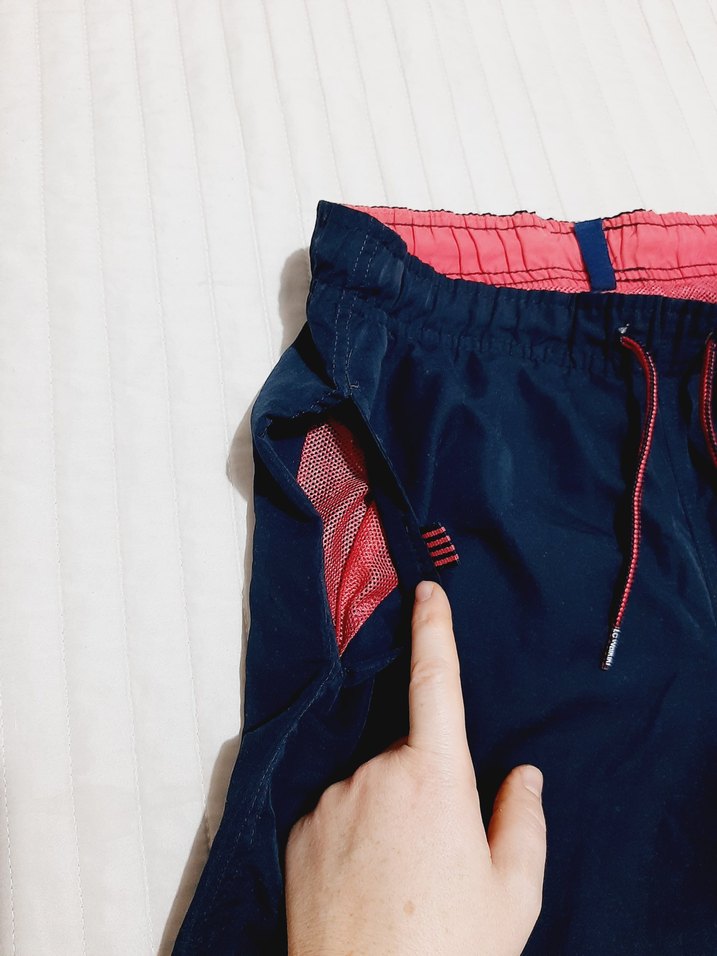 Erkek Mavi Mini Rahat Kesim deniz Şortu - Görsel 3