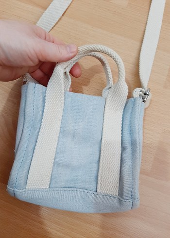 Pastel Mavi Denim Çanta Zara - Görsel 3
