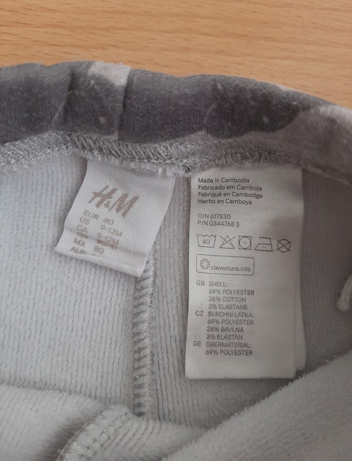 Gri Fil Desenli bebek Tayt H&M - Görsel 5