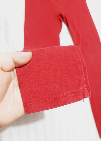 Kız Çocuk Kırmızı Elastik Bel Tayt - Görsel 2