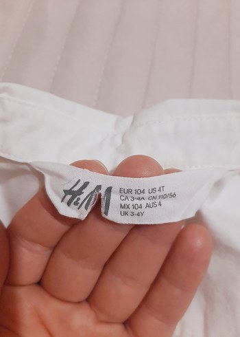 Beyaz kız Çocuk Uzun Kollu Gömlek H&M - Görsel 8