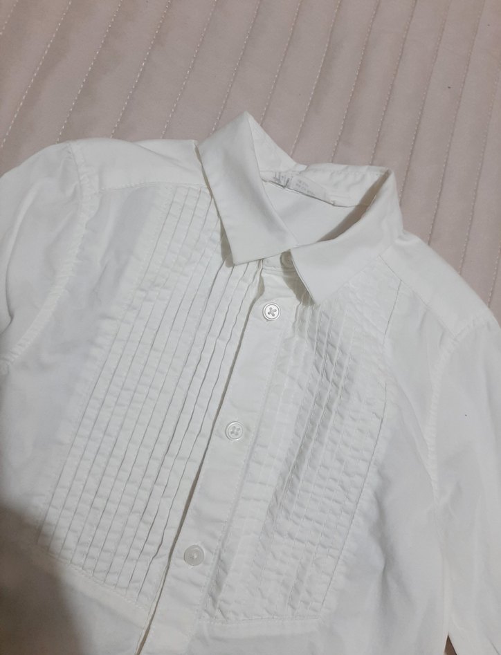 Beyaz kız Çocuk Uzun Kollu Gömlek H&M - Görsel 4