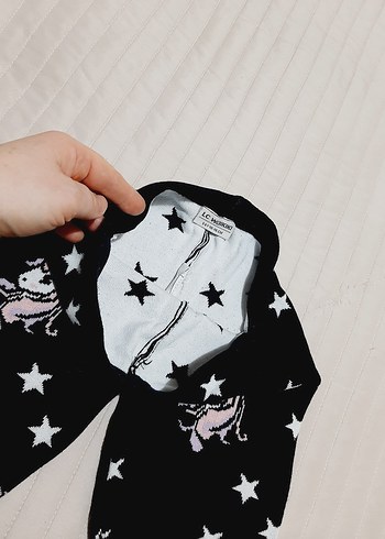 Kız Çocuk Siyah Unicorn Desenli Triko Tayt Lcwaykiki - Görsel 5